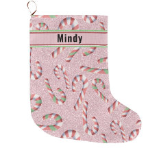 Schattigee Candy Cane Roze Glitter Personaliseer A