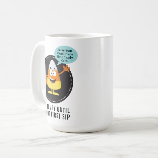 Schattigee Candy Corn Character  Halloween Koffiemok (Voorkant links)