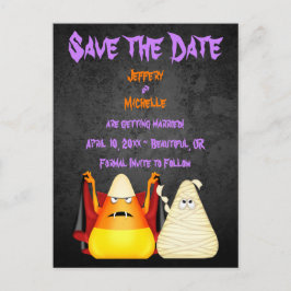 Schattigee Candy Corn Halloween Wedding Save the D Aankondigingskaart
