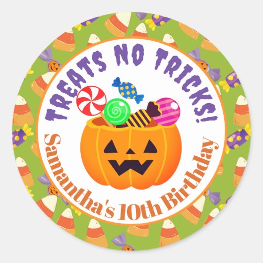 Schattigee Candy Corn Kinder Halloween Party Pompo Ronde Sticker (Voorkant)