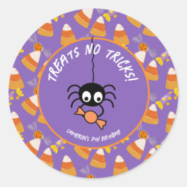 Schattigee Candy Corn Kinder Halloween Party Spide Ronde Sticker