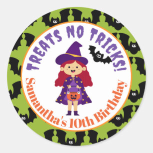 Schattigee Candy Corn Kinder Halloween Party Witch Ronde Sticker