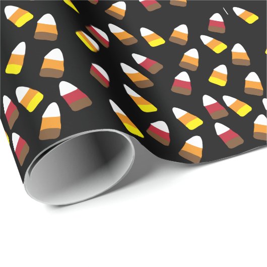 Schattigee Candy Corn Pattern Halloween Cadeaupapier (Rol Hoek)