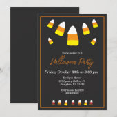 Schattigee Candy Corn Sinaasappel Black Halloween Kaart (Voorkant / Achterkant)