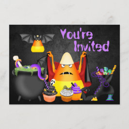 Schattigee Candy Corn Spooky Halloween Verjaardag Kaart