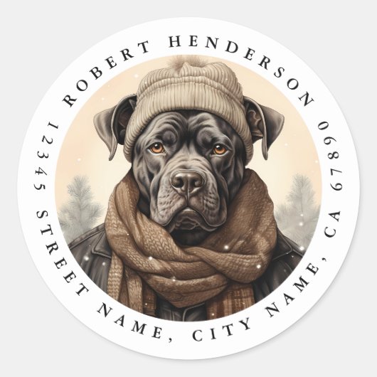Schattigee Cane Corso ronde Stickers (Voorkant)