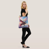 Schattigee canvas tas met fantastische vleugel en  (Op model)