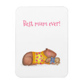 Schattigee capibara 'beste moeder ooit' magneet (Verticaal)