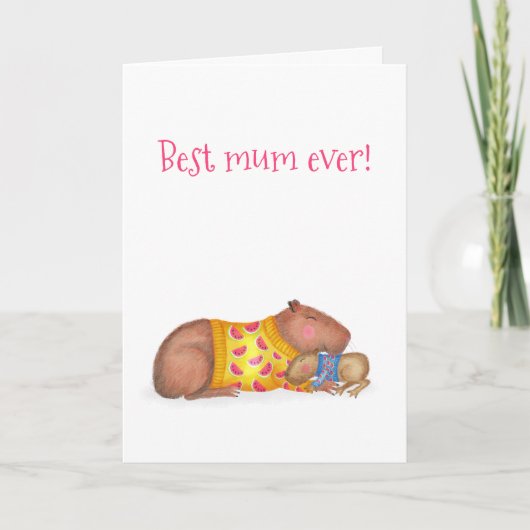 Schattigee capibara 'beste moeder ooit' Moederdag- Kaart (Voorkant)
