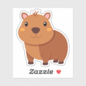 Schattigee capibara-cartoon sticker (Vel)