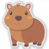 Schattigee capibara-cartoon sticker (Voorkant)