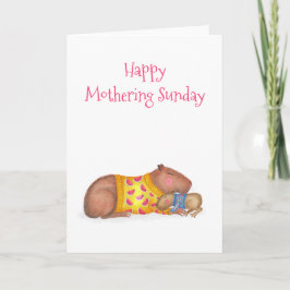 Schattigee capibara en baby Moederdag kaart