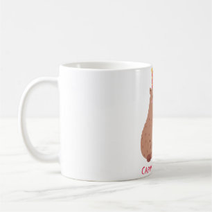 Schattigee capibara en taart, Happy Cappy Birthday Koffiemok