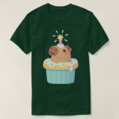 Schattigee capibara in cupcake grappig t-shirt (Design voorkant)
