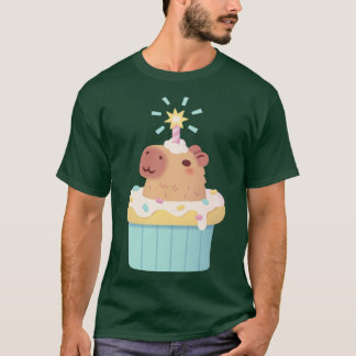 Schattigee capibara in cupcake grappig t-shirt