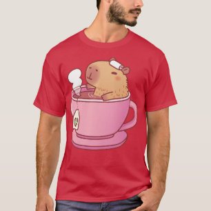 Schattigee capibara ontspannen in cup of tea t-shirt