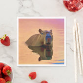 Schattigee capibara uit een rustig meer servet (Insitu)