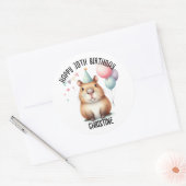 Schattigee capibara verjaardagsfeest gunsten ronde sticker (Envelop)