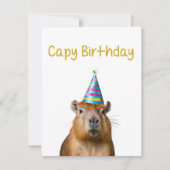 Schattigee Capybara Animal Birthday Kaart (Voorkant)