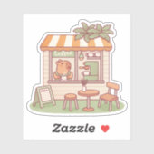 Schattigee Capybara Barista Coffee Shop Sticker (Vel)