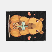 Schattigee Capybara Boba Tea Bubble Knaagdier Vrou Fleece Deken (Voorkant (Horizontaal))