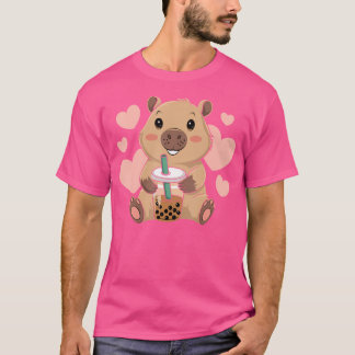 Schattigee Capybara Boba Tea Bubble Knaagdier Vrou T-shirt