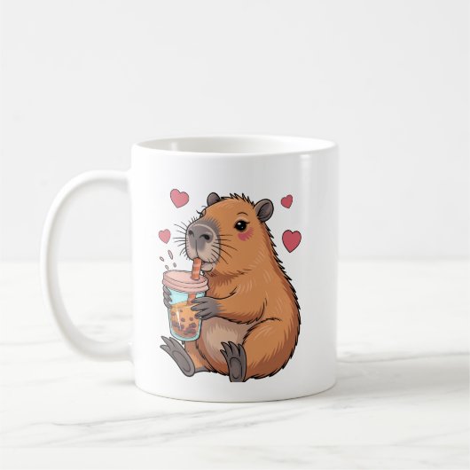 Schattigee Capybara Boba Tea Bubble Koffiemok (Links)