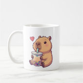 Schattigee Capybara Boba Tea Bubble voor Meisje Koffiemok (Links)