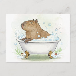 Schattigee Capybara Bubbles Bath Briefkaart
