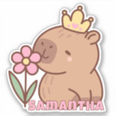 Schattigee Capybara Cartoon Kawaii Sticker (Voorkant)
