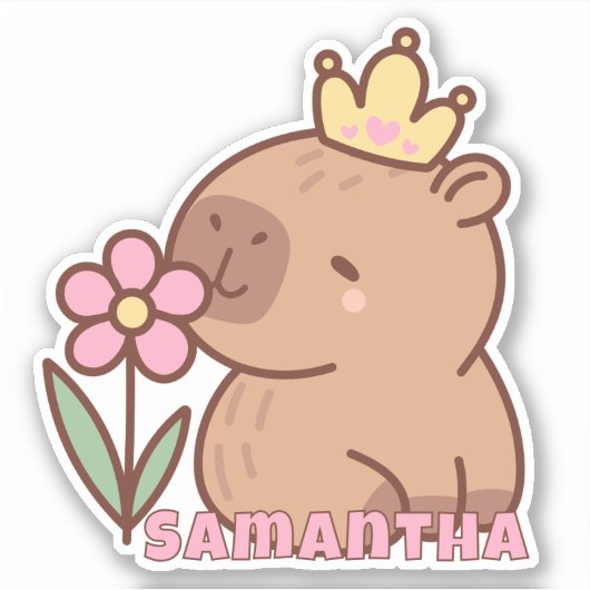 Schattigee Capybara Cartoon Kawaii Sticker (Voorkant)