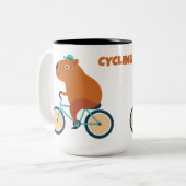 Schattigee Capybara Cycling Mok (Voorkant links)