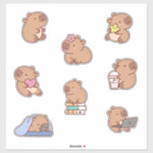 Schattigee Capybara Doodle Sticker Sheet (Vel)