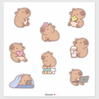Schattigee Capybara Doodle Sticker Sheet