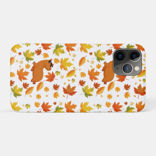 Schattigee Capybara en herfstbladeren telefoonhoes Case-Mate iPhone Case (Achterkant (horizontaal))