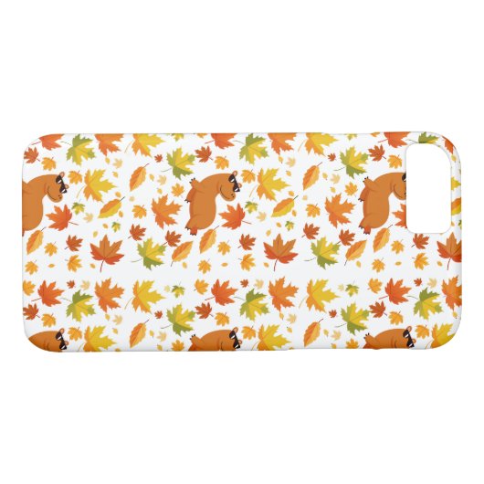 Schattigee Capybara en herfstbladeren telefoonhoes Case-Mate iPhone Case (Achterkant (Horizontaal))
