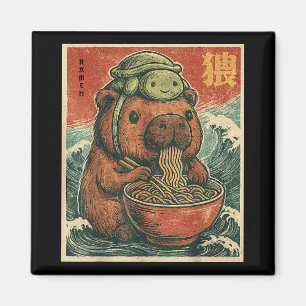 Schattigee Capybara en schildpad rugzak Ramen Kawa Magneet