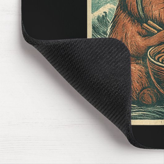 Schattigee Capybara en schildpad rugzak Ramen Kawa Muismat (Hoek)