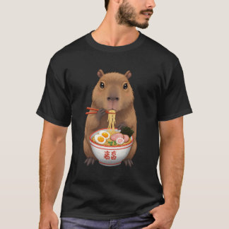 Schattigee Capybara Eten Ramen Noodles T-shirt