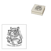 Schattigee Capybara Ex Libris Boek Rubberstempel (Gestempeld)