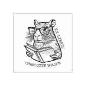 Schattigee Capybara Ex Libris Boek Rubberstempel (Afrduk)