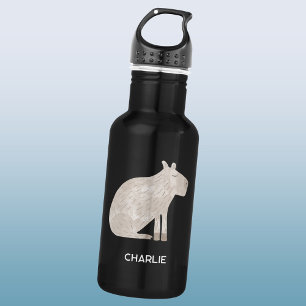Schattigee Capybara gepersonaliseerde naam Waterfles