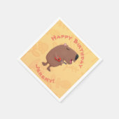 Schattigee capybara gepersonaliseerde verjaardag c servet (Hoek)