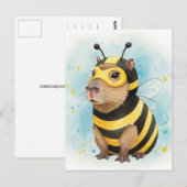 Schattigee Capybara in bijenkostuum Briefkaart (Voorkant / Achterkant)
