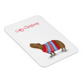 Schattigee capybara in een kerst jumper koelkastma magneet (Rechterzijde)