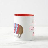 Schattigee capybara in een kerst jumper mok (Midden)