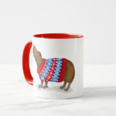 Schattigee capybara in een kerst jumper mok (Voorkant links)