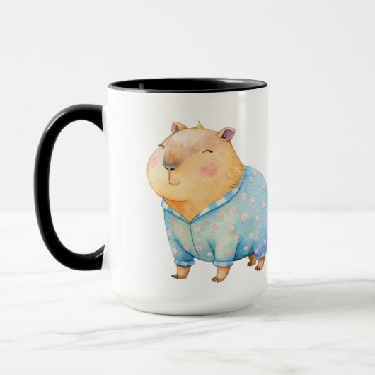 Schattigee Capybara in pyjama Mok (Links)