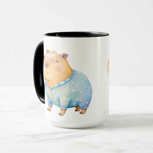 Schattigee Capybara in pyjama Mok (Voorkant links)