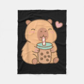 Schattigee Capybara Kawaii Anime Drink Bubble Tea  Fleece Deken (Voorkant)